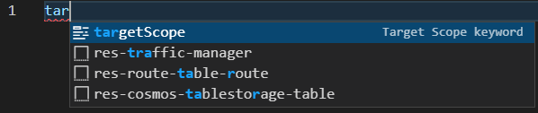 targetscope intellisense